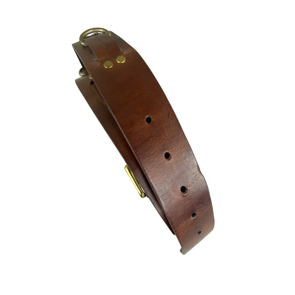 Chaps Womens Brown Brass Leather Rivet Belt 42x1.5 Cowgirl Biker Rock n Roll